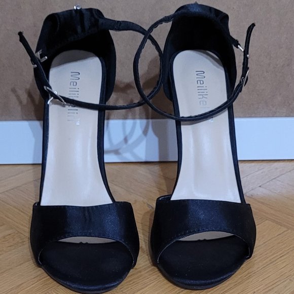 Ankle Strap Open Toe High Heel Sandals, Rhinestones | Wedding Party & Evening - Picture 2 of 9